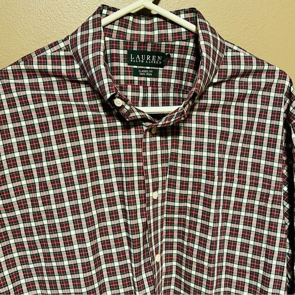 Ralph Lauren LRL Shirt Mens XL 17.5 34/35 Check Long Sleeve Button Up Stretch